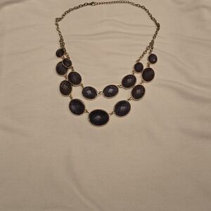 Elegant Grey and Gold Necklace